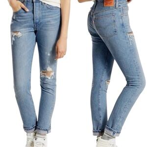 Levi's 501 Skinny Jeans Distressed